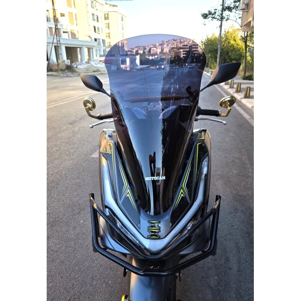 Honda Pcx Siperlik Ön Cam 2021 2024 Model 65Cm Siyah Renkli 4Mm Honda Pcx Siperlik Ön Cam 2021 2024 Model 65Cm Siyah Renkli 4Mm