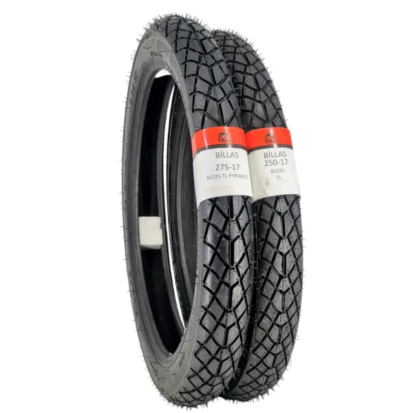 Billas Set 2.50-17 Ve 2.75-17 Bl035 Tl 4Pr Motosiklet Lastiği