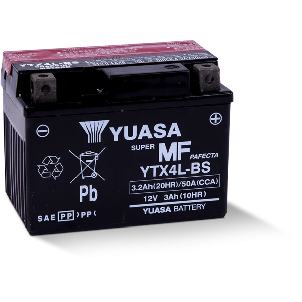 Yuasa Ytx4L-Bs 12V3,2 Ah Bakımsız Motosiklet Ve Atv Aküsü