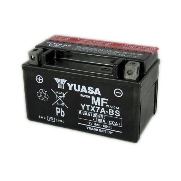 Yuasa Ytx7A-Bs 12V6Ah Bakımsız Motosiklet Aküsü