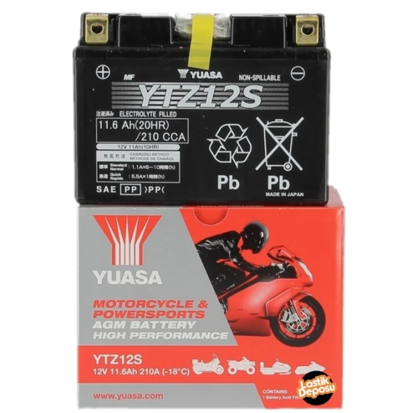 Yuasa Ytz12S 12V11 Ah Bakımsız Motosiklet Aküsü