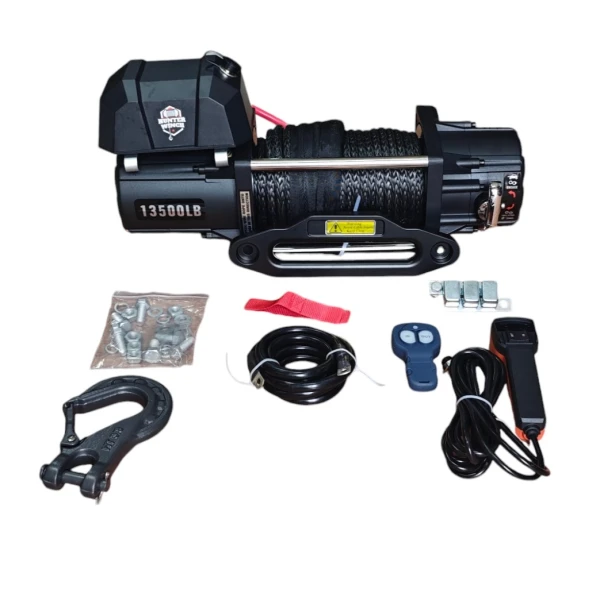Hunter Vinç 13500 Lb Pro Sentetik Halat 4X4 Offroad 12V