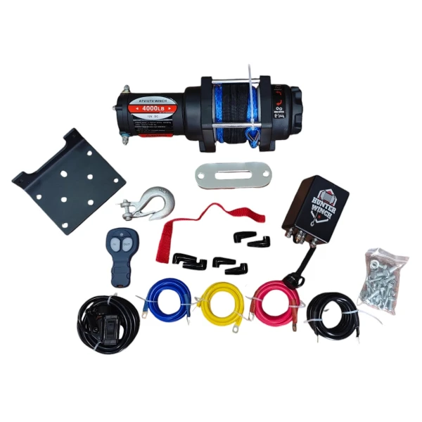 Hunter Vinç 4000 Lb Sentetik Halat Atv Offroad Uzaktan Kumandalı 12V