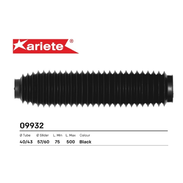 Amorti̇sör Körüğü Üst Ø 40/43 Mm Alt Ø 57/60 Mm Uzunluk 75/500 Mm (Si̇yah) Amorti̇sör Körüğü Üst Ø 40/43 Mm Alt Ø 57/60 Mm Uzunluk 75/500 Mm (Si̇yah)