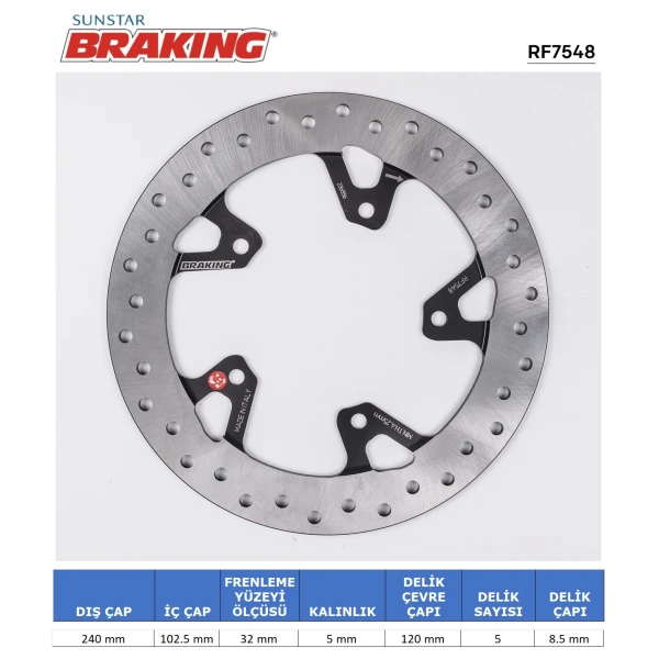 Aprilia Caponord 1200 / Piaggio Beverly 300 Yuvarlak Arka Fren Di̇ski̇