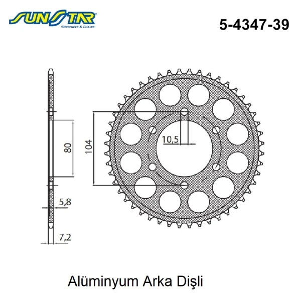 Arka Di̇şli̇ Alümi̇nyum 520