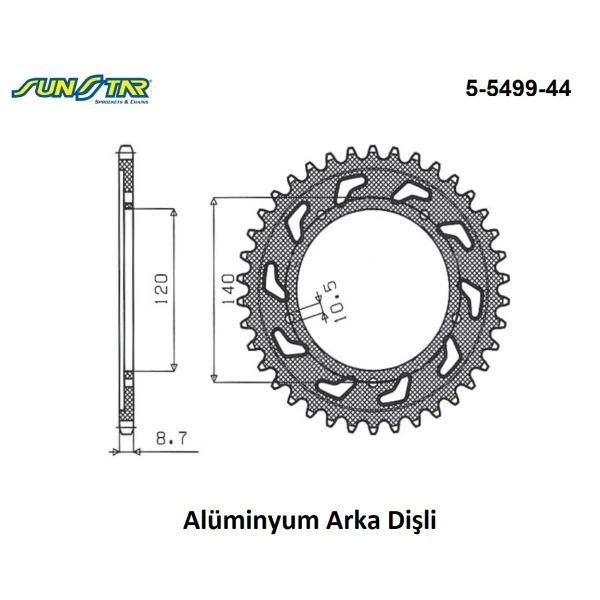 Arka Di̇şli̇ Alümi̇nyum