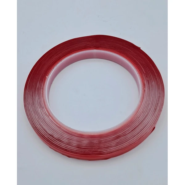 Çi̇ft Tarafli Bant 10Mm * 5Mt Kirmizi Şeffaf (1 Paket = 5 Adet)