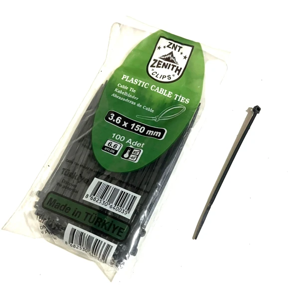 Cirt 3,5 Mm X 150Mm Kablo Baği İthal Si̇yah  (1 Paket = 100 Adet )