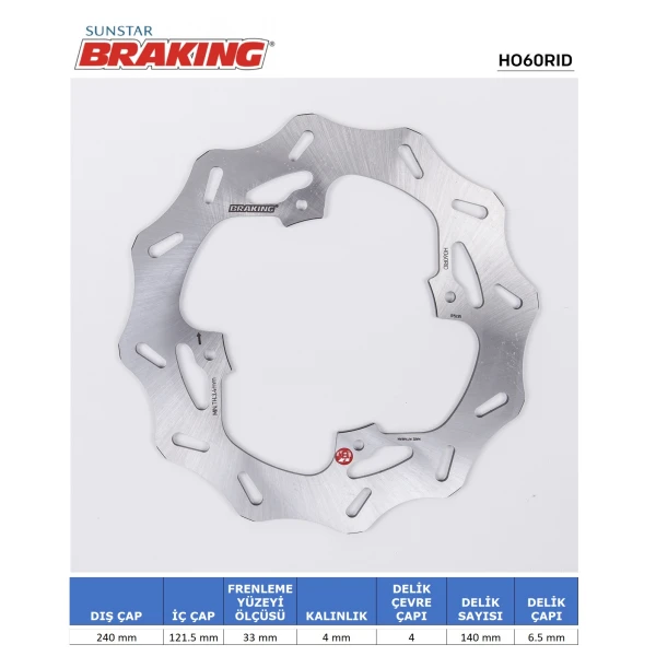 Dalgali Arka Fren Di̇ski̇