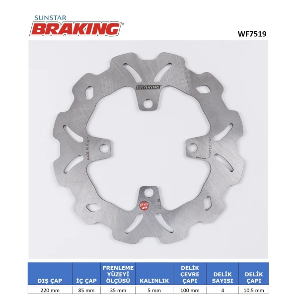 Dalgali Arka Fren Di̇ski̇