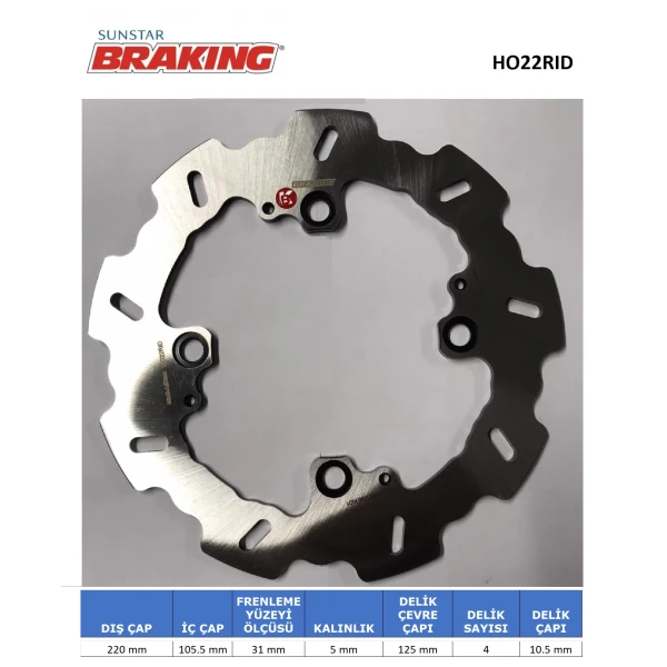 Dalgali Arka Fren Di̇ski̇