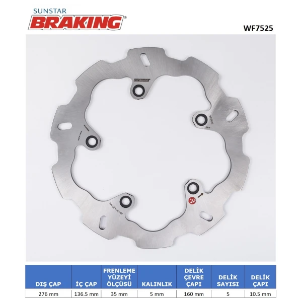 Dalgali Arka Fren Di̇ski̇