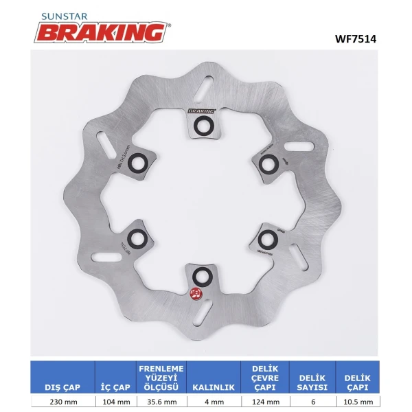 Dalgali Arka Fren Di̇ski̇