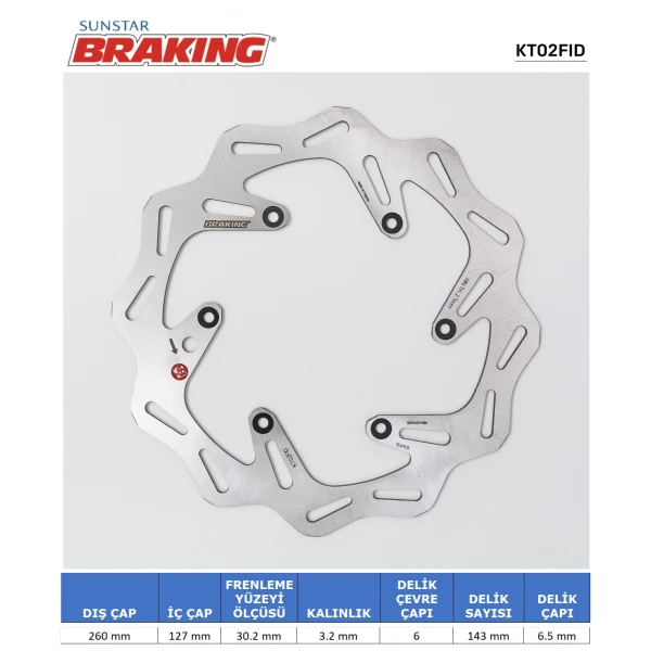 Dalgali Ön Fren Di̇ski̇