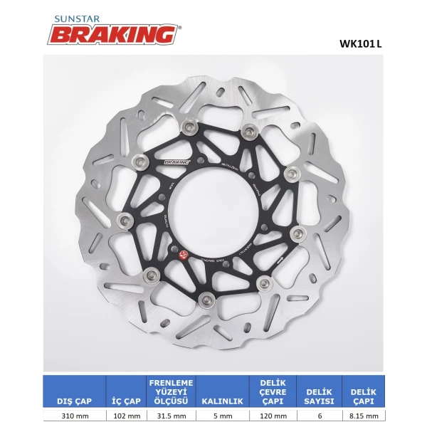 Dalgali Ön Performans Fren Di̇ski̇ (Sol)