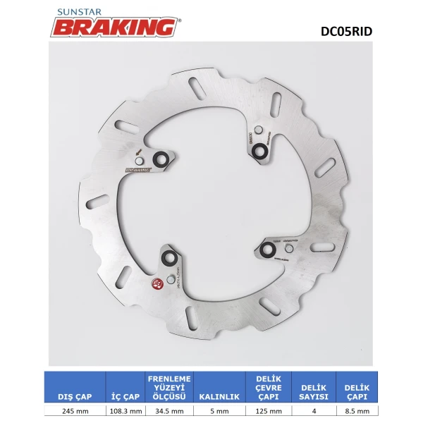 Ducati Hypermotard / Evo / Sp Arka Dalgali Di̇sk