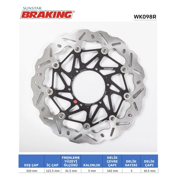 Honda Cbr 1000Rr Dalgali Ön Performans Fren Di̇ski̇ (Sağ) Honda Cbr 1000Rr Dalgali Ön Performans Fren Di̇ski̇ (Sağ)