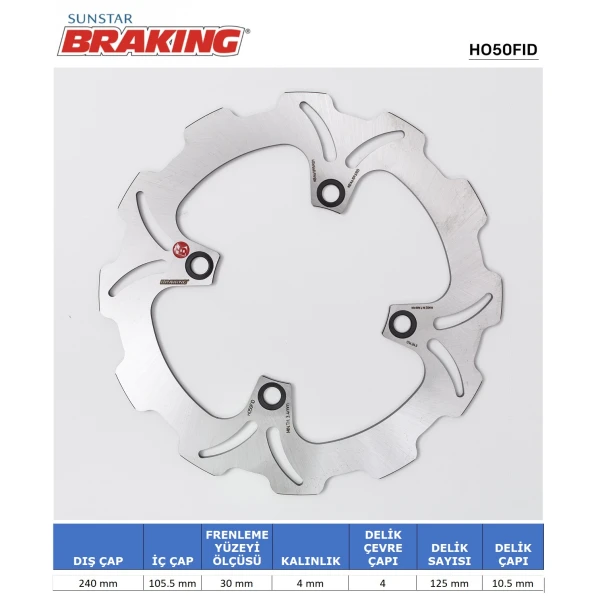 Honda Dalgali Arka Fren Di̇ski̇