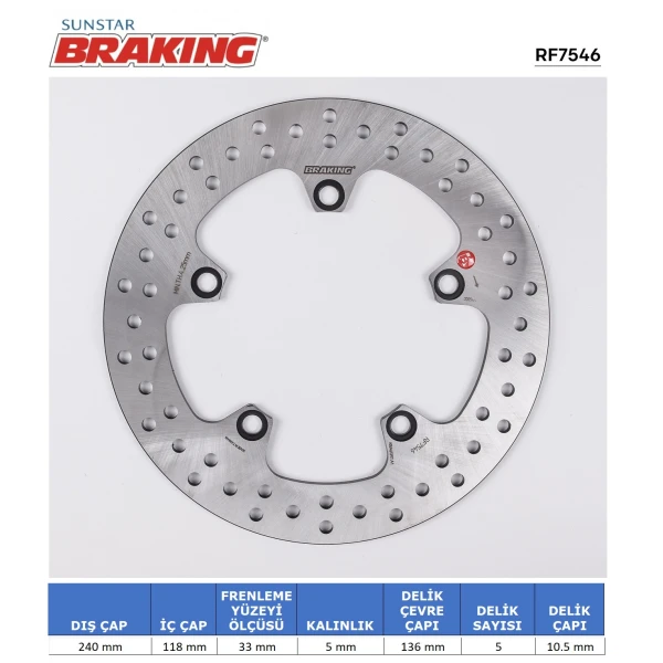 Honda Nc 700-750 / Bmw G 310 R / Gs Yuvarlak Arka Fren Di̇ski̇