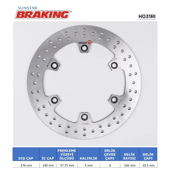 Honda Ntv 700 / Vt 1100 Yuvarlak Arka Fren Di̇ski̇