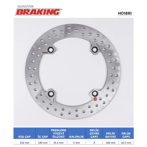 Honda Xrv 750 / A.twin 750 / Xlv Varadero Yuvarlak Arka Fren Di̇ski̇