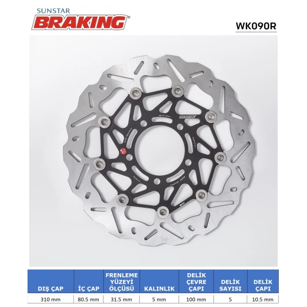 Kawasaki Dalgali Ön Performans Fren Di̇ski̇ (Sağ)