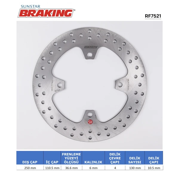 Kawasaki Z 750-800-1000 / Versys 1000 / Zzr 1400 Yuvarlak Arka Fren Di̇ski̇