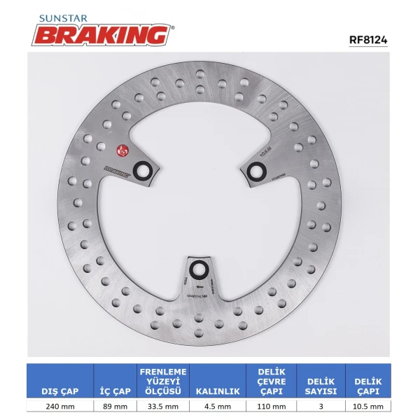 Suzuki Burgman 200 Yuvarlak Ön Ve Arka Fren Di̇ski̇