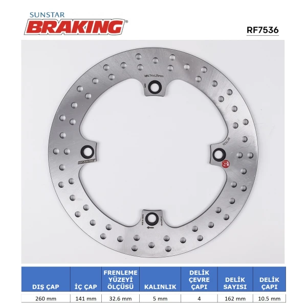 Suzuki Dl 650-1000-1050 / Kawasaki Klv 1000 Yuvarlak Arka Fren Di̇ski̇