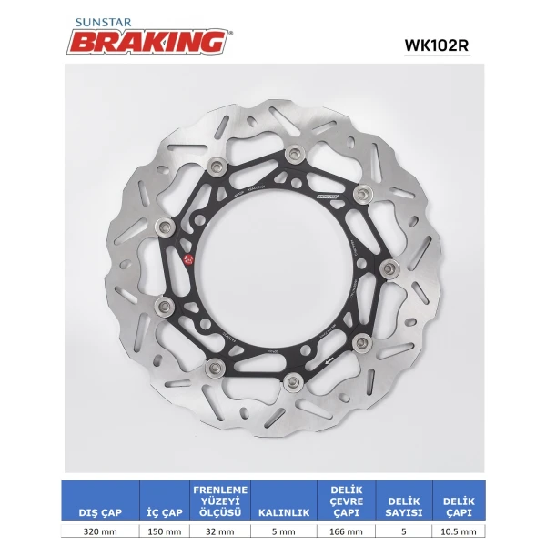 Triumph Speed Triple 1050 / Trophy 1215 Dalgali Ön Performans Fren Di̇ski̇ (Sağ)