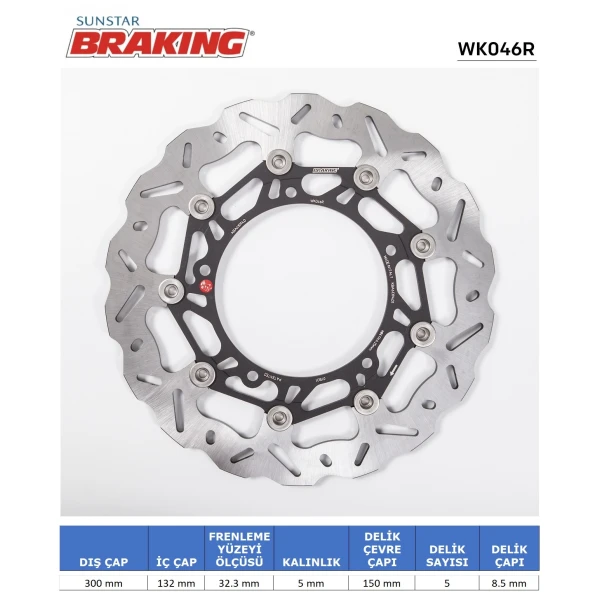 Yamaha Dalgali Ön Performans Fren Di̇ski̇ (Sağ) Yamaha Dalgali Ön Performans Fren Di̇ski̇ (Sağ)