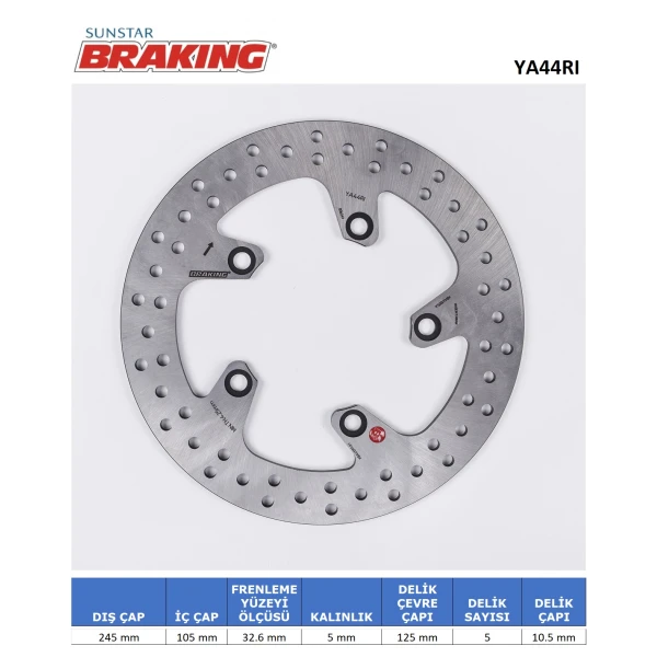 Yamaha Fz6 / Mt-03 / Fz1 / Fazer Arka Yuvarlak Fren Di̇ski̇