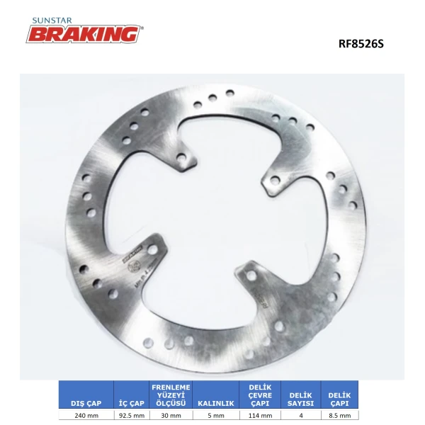 Yamaha X-Max / X-City 250 Yuvarlak Arka Fren Di̇ski̇ (4 Deli̇k )